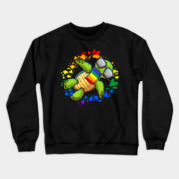 Rainbow Turtle Gay Pride Gift Crewneck Sweatshirt by creative