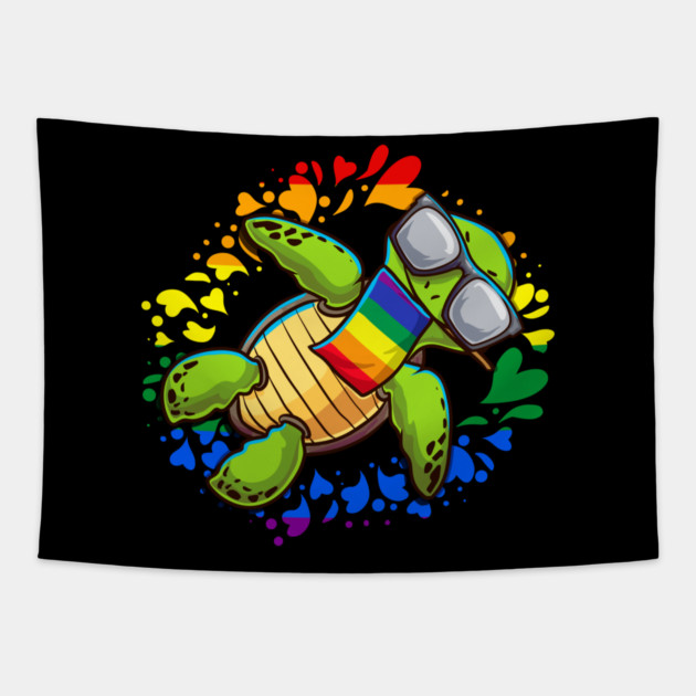 Rainbow Turtle Gay Pride Gift Tapestry by creative