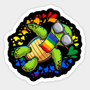 Rainbow Turtle Gay Pride Gift Magnet