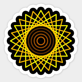 Geometric Sunflower Sticker