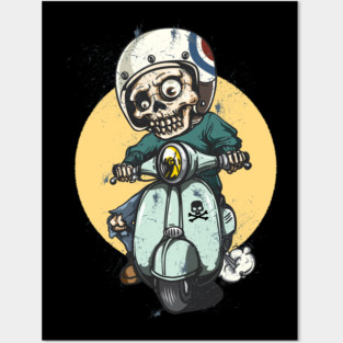 Skull and Vespa Posters and Art