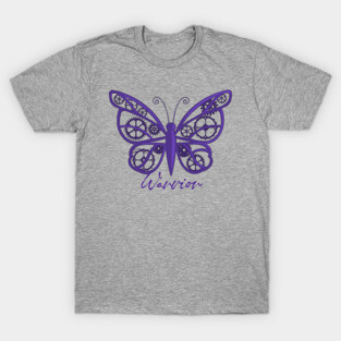 Fibro Lupus Warrior Purple Steampunk Butterfly T-Shirt