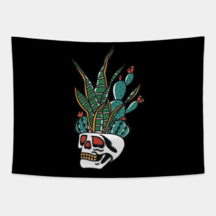 Skull Plants Tapestry