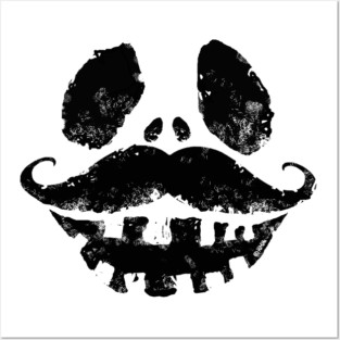 Halloween Jack-o-Lantern with Mustache Posters and Art