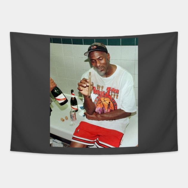 Vintage Michael Jordan Cigar 3peat The Last Dance Tapestry
