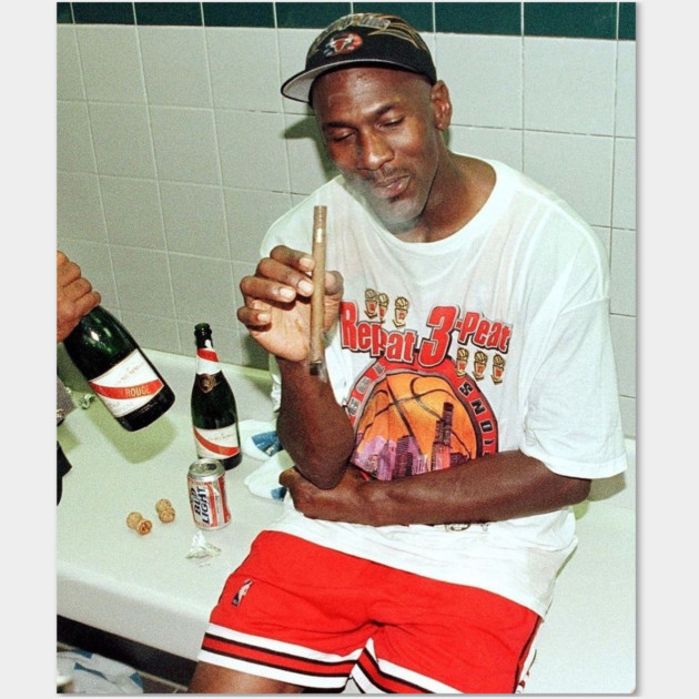 Vintage Michael Jordan Cigar 3peat The Last Dance Posters and