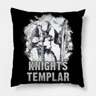 Knights Templar Crusader Christian Warrior Epic Honor Valor Abstract Art Pillow