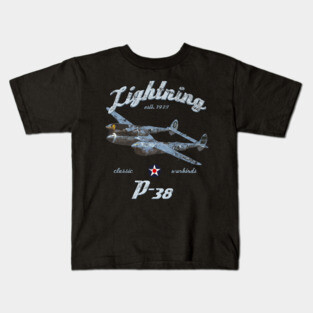 P-38 Lightning WWII Classic Warbird Kids T-Shirt