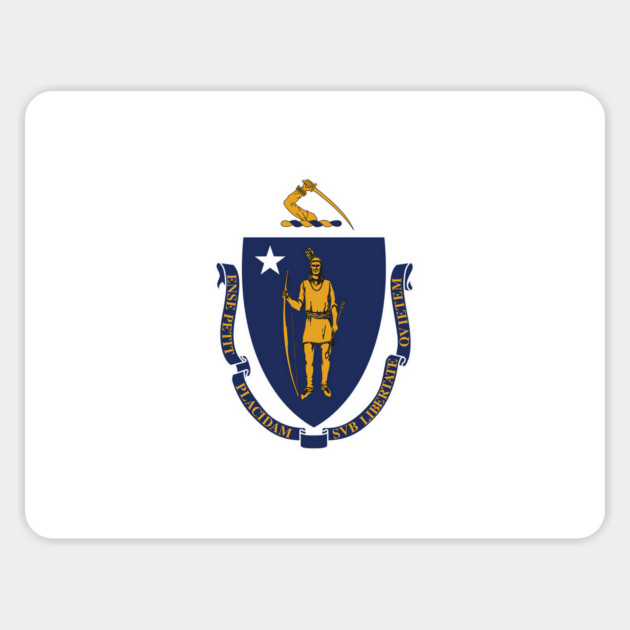 Massachusetts state flag mask Sticker by stayfrostybro