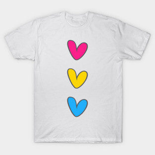 Pansexual hearts flag T-Shirt