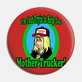 Angry Shopper Mim Pin