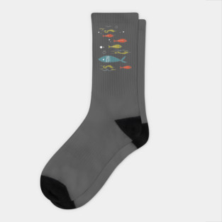 Mid Century Fish (front only) Socks