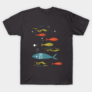 Mid Century Fish (front only) T-Shirt