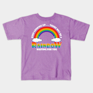 Gay Rainbow with Clouds Pride Kids T-Shirt