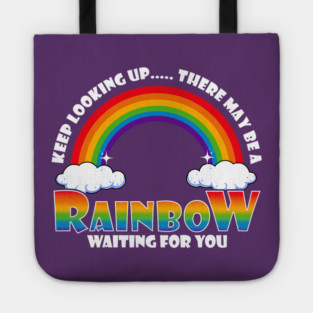 Gay Rainbow with Clouds Pride Tote