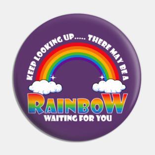 Gay Rainbow with Clouds Pride Pin