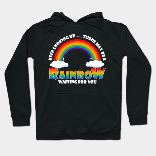 Gay Rainbow with Clouds Pride Hoodie by creative