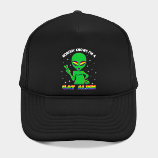 Gay Alien Rainbow Pride Funny Gift Hat