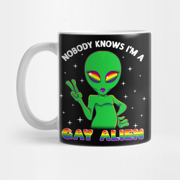 Gay Alien Rainbow Pride Funny Gift by creative