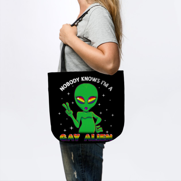 Gay Alien Rainbow Pride Funny Gift by creative