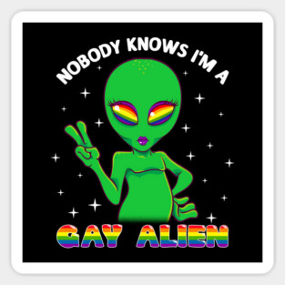 Gay Alien Rainbow Pride Funny Gift Sticker
