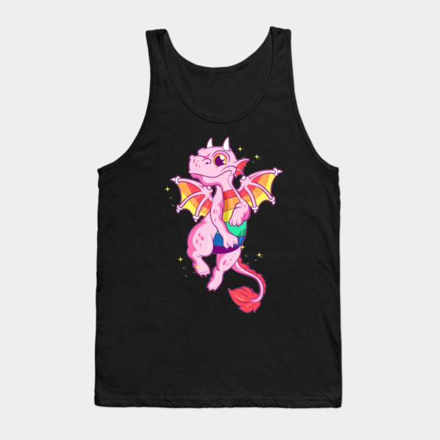 Gay Rainbow Dragon Equality Pride Funny Gift Tank Top by creative