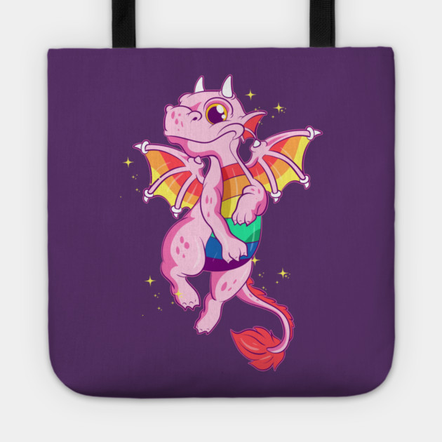 Gay Rainbow Dragon Equality Pride Funny Gift Tote by creative