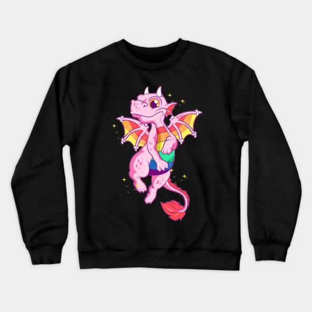 Gay Rainbow Dragon Equality Pride Funny Gift Crewneck Sweatshirt by creative