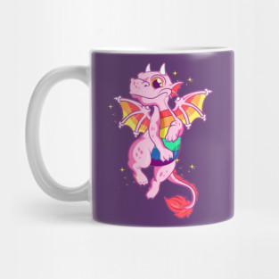 Gay Rainbow Dragon Equality Pride Funny Gift Mug