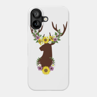 Deer Antler And Sunflower Phone Case