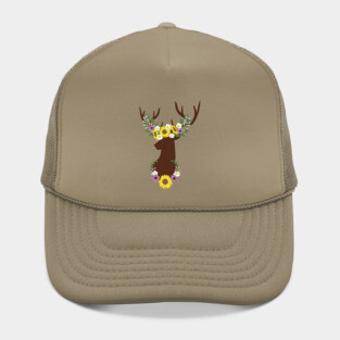 Deer Antler And Sunflower Hat