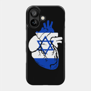 Anatomical heart design, Israel flag Phone Case