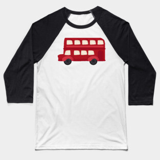 Red Double Decker Bus Baseball T-Shirt