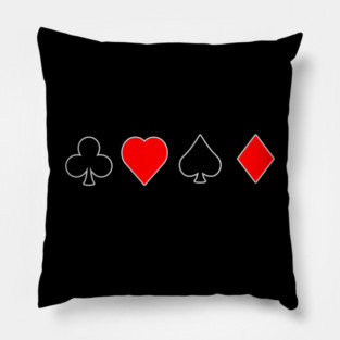 Clubs Hearts Spades Diamonds Card Suits Pillow