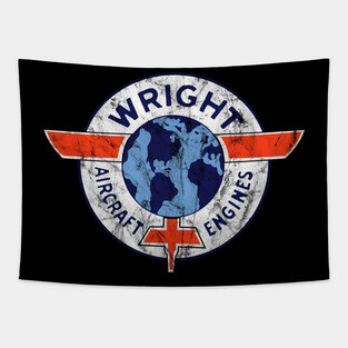 Wright Aircraft Engines Vintage Tapestry