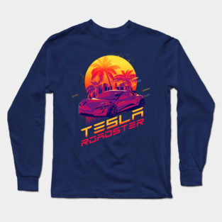 Tesla Roadster Retro Long Sleeve T-Shirt