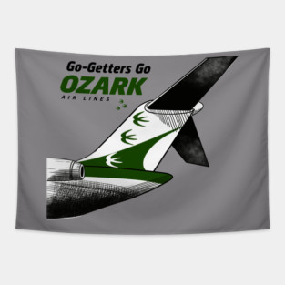 Go Gettters Go Ozark Airlines - Green Non Distressed Tapestry