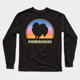 Pomeranian Vintage Sunset Dog Long Sleeve T-Shirt