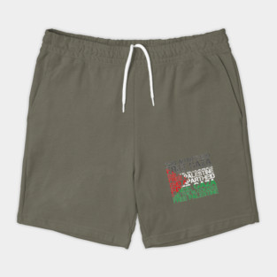 Palestine Flag Wordcloud - End Apartheid Free Palestine Shorts