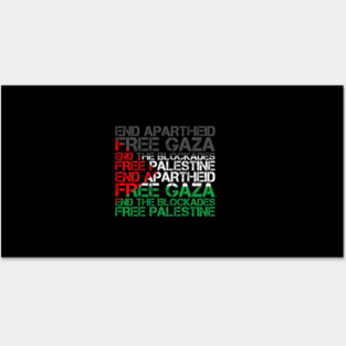 Palestine Flag Wordcloud - End Apartheid Free Palestine Posters and Art