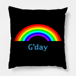 Hello G'day Rainbow Pillow