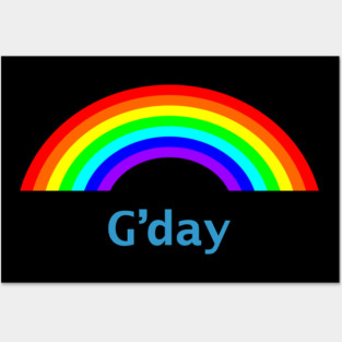 Hello G'day Rainbow Posters and Art