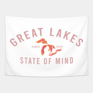 Great Lakes State of Mind Blush Lakes Tapestry
