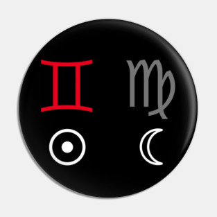 Gemini Sun Virgo Moon Zodiac Sign Pin
