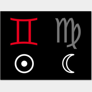 Gemini Sun Virgo Moon Zodiac Sign Posters and Art