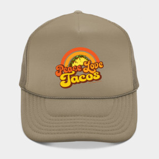PEACE LOVE TACOS - Retro Rainbow Hat