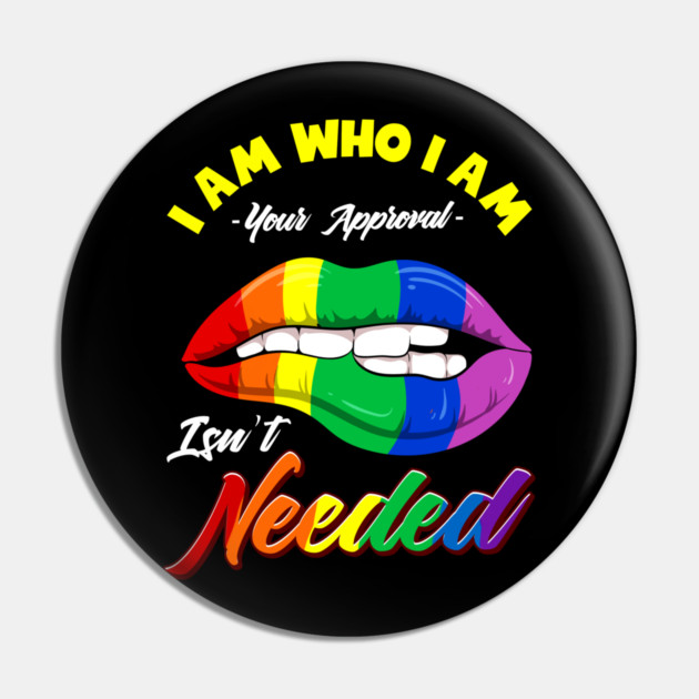 Gay Rainbow Lips Pride Equality Gift Pin by creative