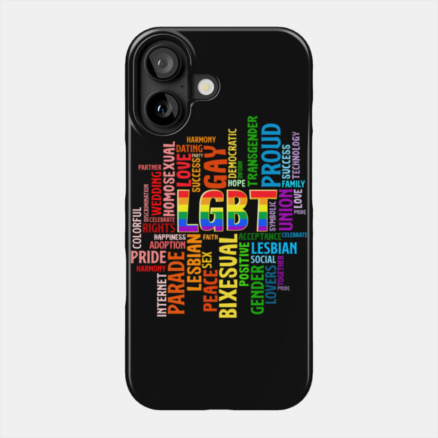 LGBTQ Awareness Word Cloud Pride Equality Gift Phone Case by creative