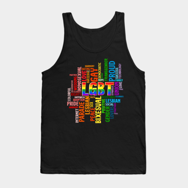 LGBTQ Awareness Word Cloud Pride Equality Gift Tank Top by creative