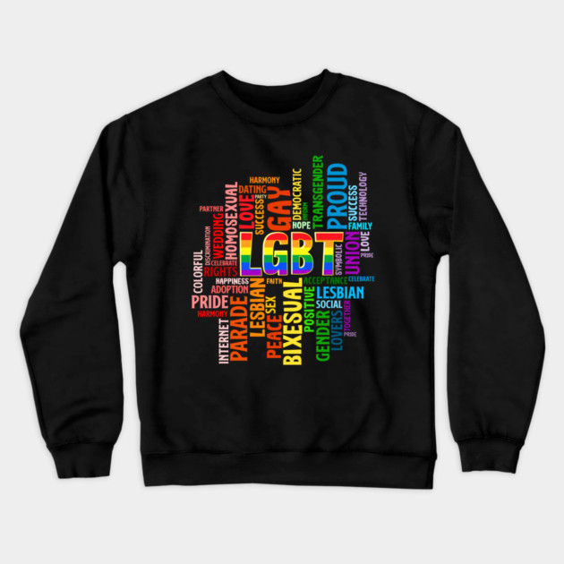 LGBTQ Awareness Word Cloud Pride Equality Gift Crewneck Sweatshirt by creative